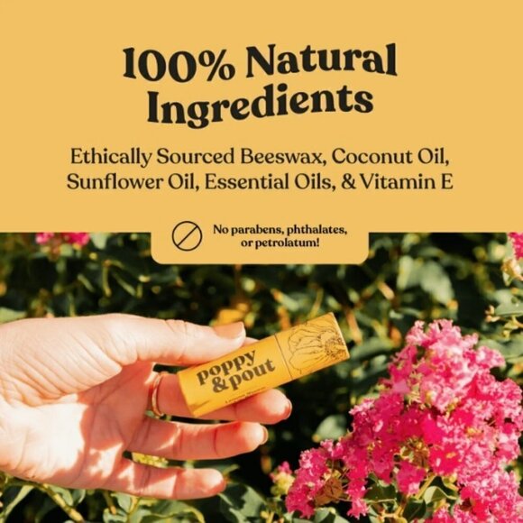 POMEGRANATE PEACH POPPY & POUT LIP BALM - Picture 3 of 7